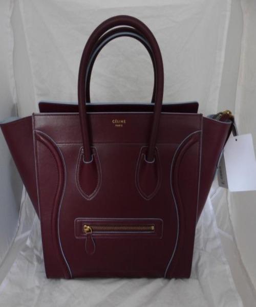 Celine Nano Luggage Tote Bag in Burgundy - Stylish Leather Crossbody Purse for Women, Perfect for Work, Travel & Everyday Use