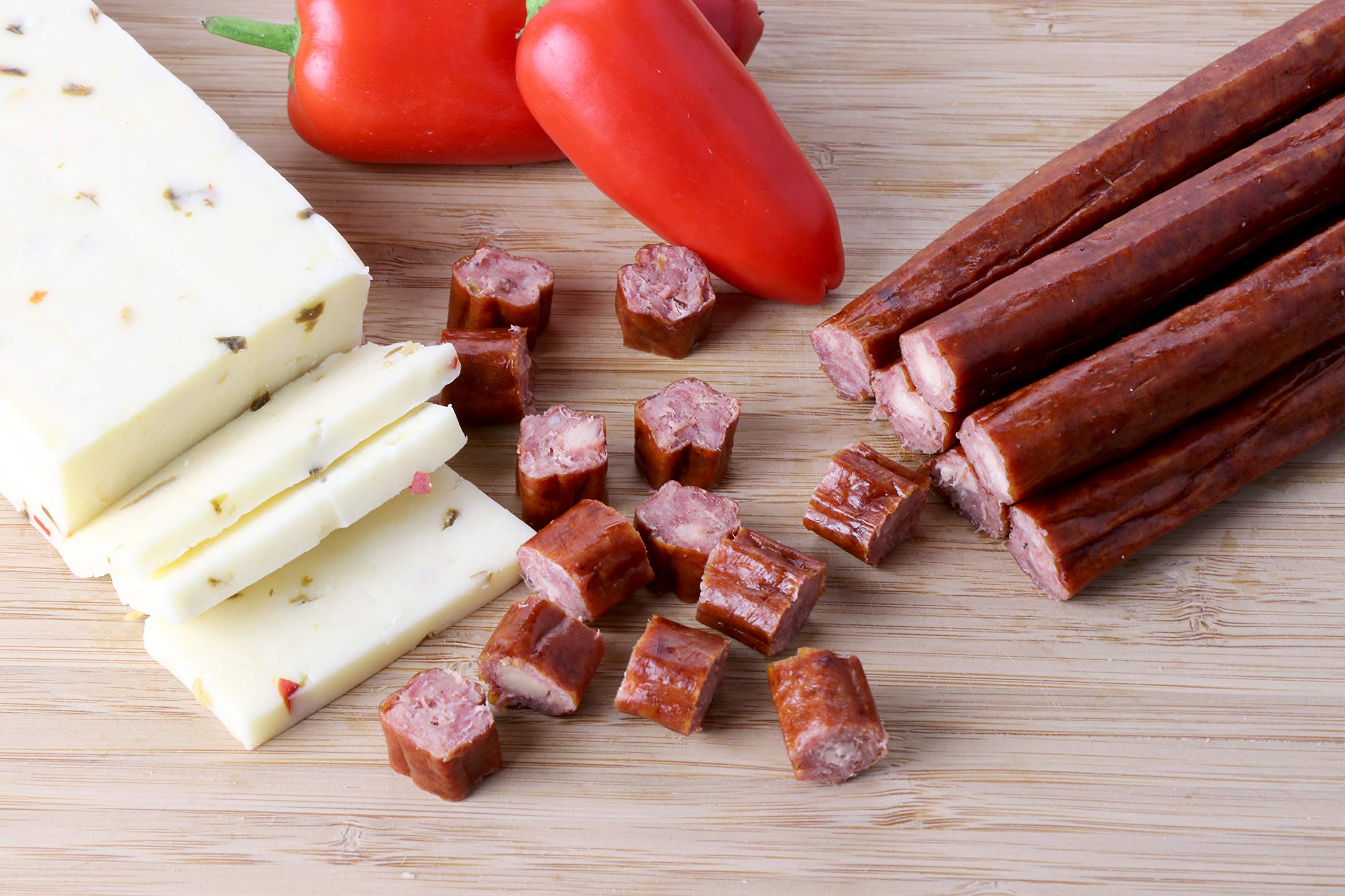 Wenzel’s Farm Beef & Pepperjack Cheese Sticks | Natural Smoked Snack | High Protein, Low Carb, Gluten Free | No MSG, Fillers or Binders | 16 Sticks (8 Packs of 2) | Perfect for Keto Diet, Hiking, Camping & On-the-Go Snacking