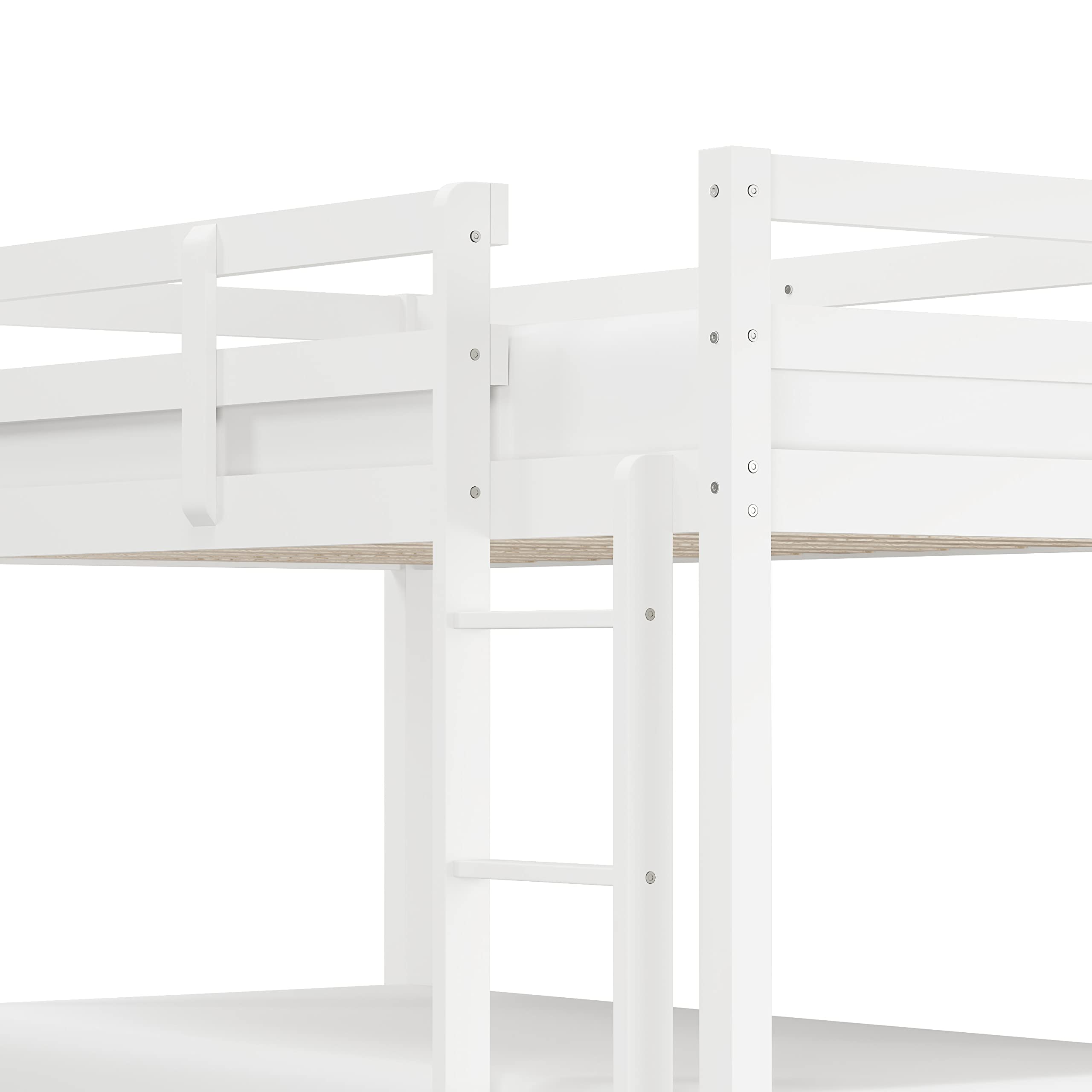 Hillsdale Caspian Twin Over Twin Bunk Bed for Kids and Teens - White | Space-Saving Kids Bedroom Furniture for Small Rooms & Shared Spaces