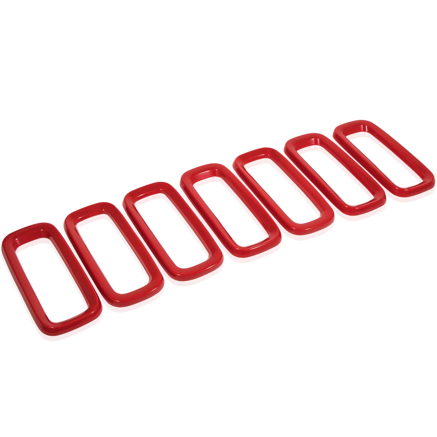 ABS Front Grill Mesh Inserts - 7PC Red Grill Guard Cover Trim for Jeep Renegade (2015-2018) | Off-Road Protection & Custom Styling Upgrade