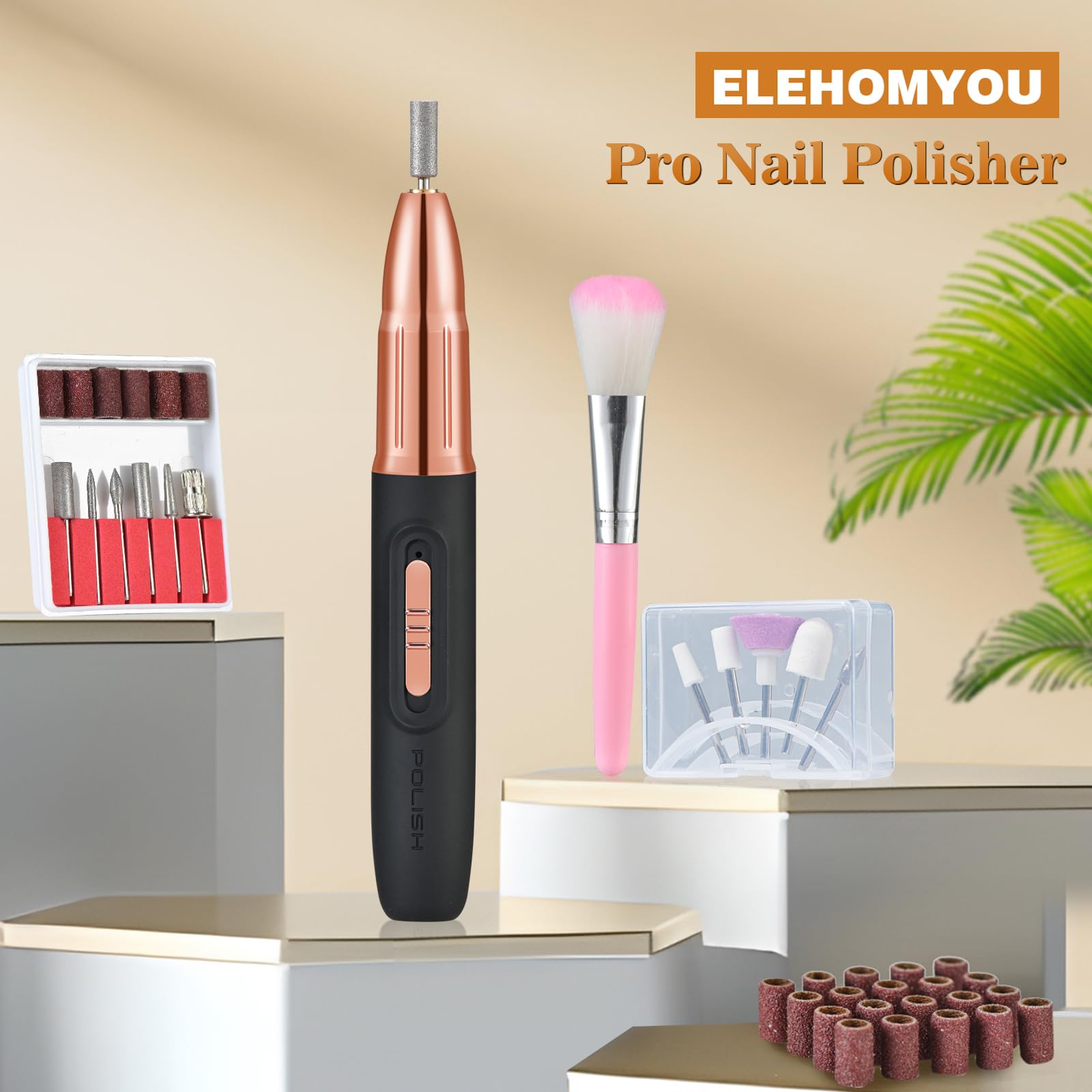 Professional Cordless Electric Nail Drill Kit with 11 Drill Bits - Rechargeable Nail File for Acrylic, Gel & Dip Powder Nails - Perfect for Manicure, Pedicure, Polish & Shaping - Salon & Home Nail Care (Black)