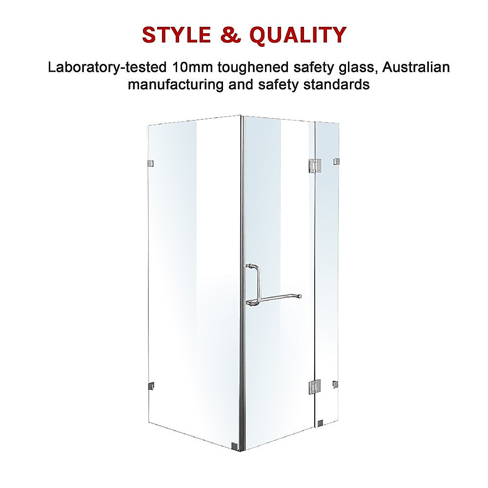 10mm Frameless Glass Shower Screen 1000x1000mm - Premium Bathroom Enclosure by Della Francesca for Modern Walk-in Showers and Spa Bathrooms