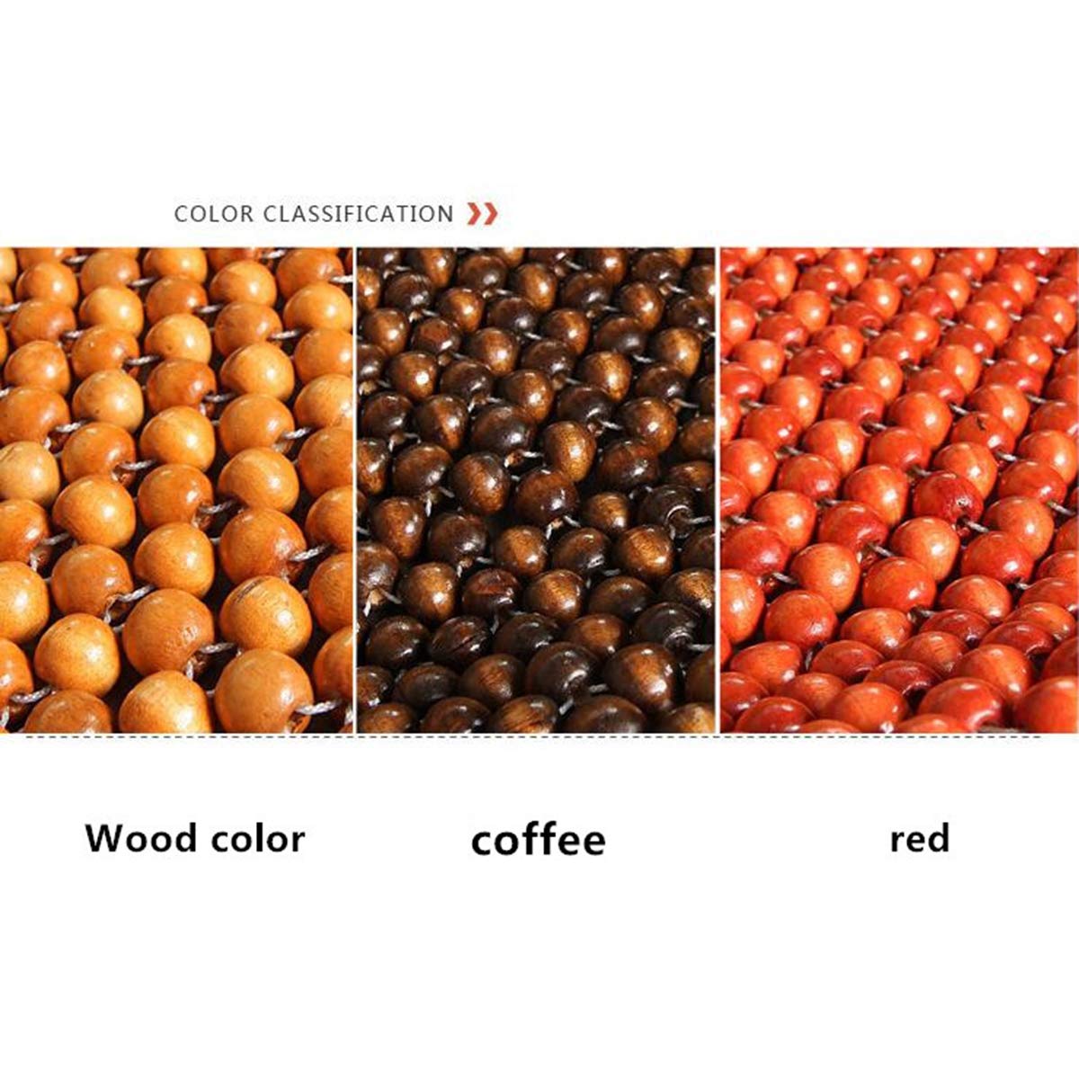Queenbo Square Pure Natural Wood Beads Car Seat Cushions - Breathable Massage Seat Covers for Comfortable Driving, Long Trips, and Office Chairs
