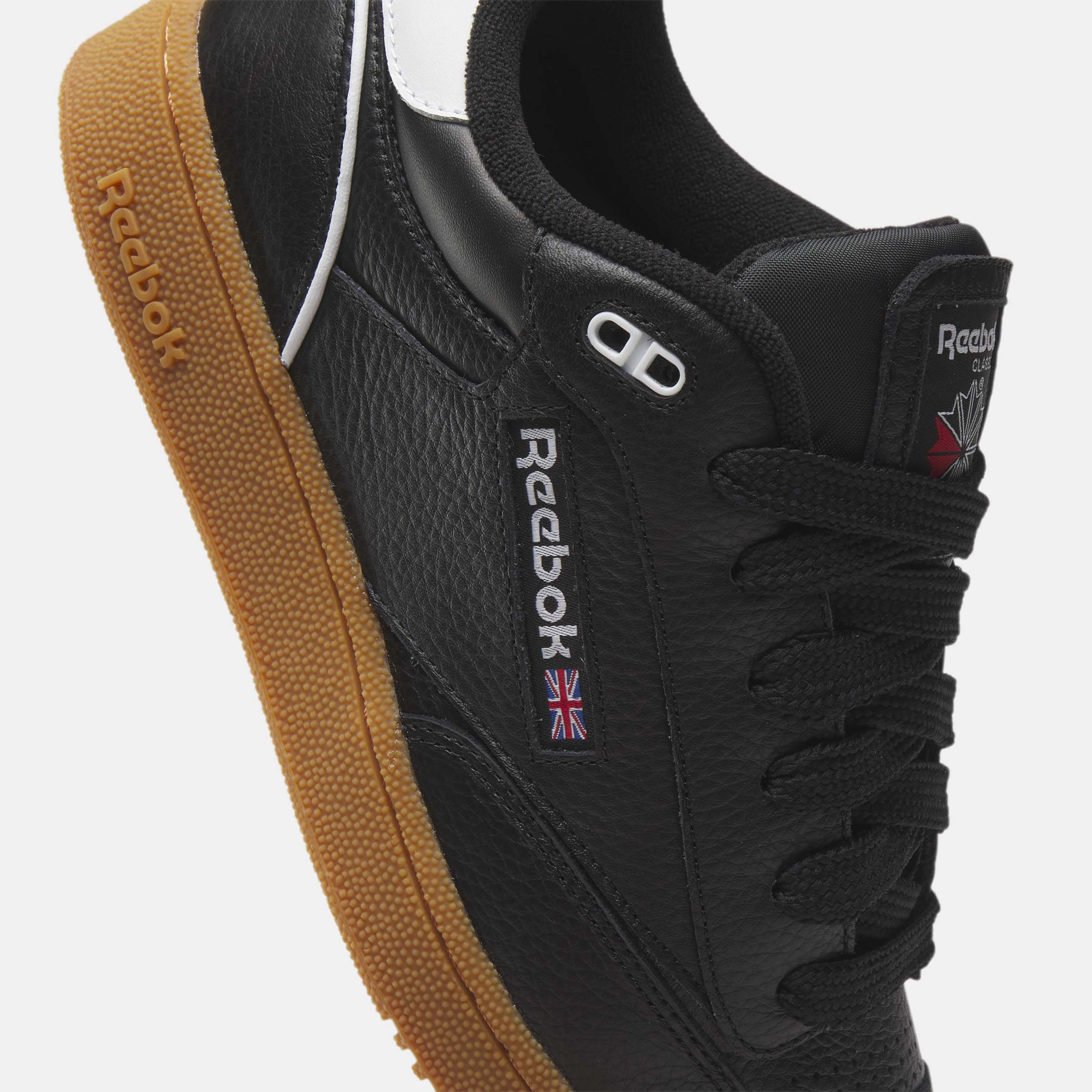 Reebok Club C Vintage Sneakers - Black, White & Gum Sole - Classic Retro Tennis Shoes for Men & Women | Perfect for Casual Wear, Gym & Street Style