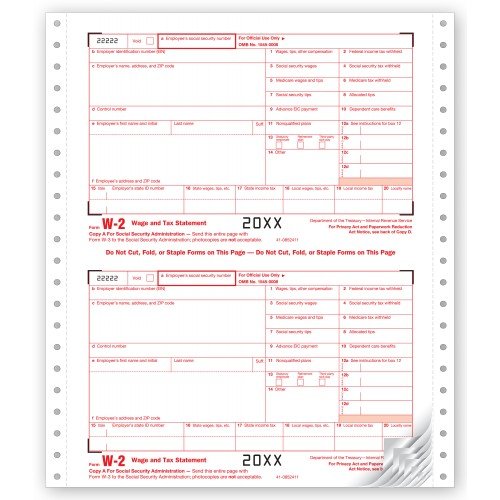 Continuous W 2 Carbonless Paper - One Wide Sets for Receipts, Invoices & Business Forms | Perfect for Office, Retail & Restaurant Use