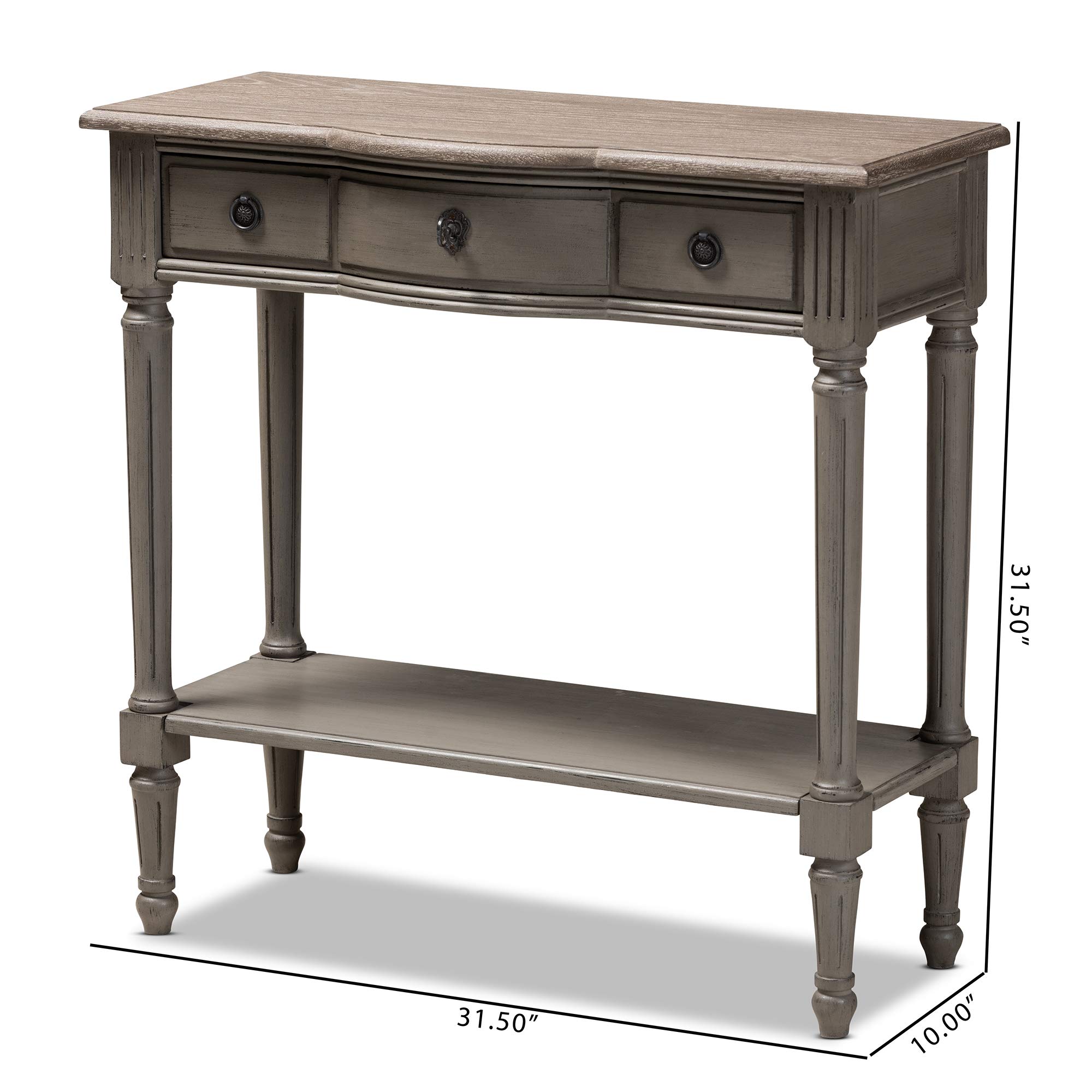 Baxton Studio Modern Gray Console Table - Entryway Sofa Table for Living Room, Hallway & Home Decor