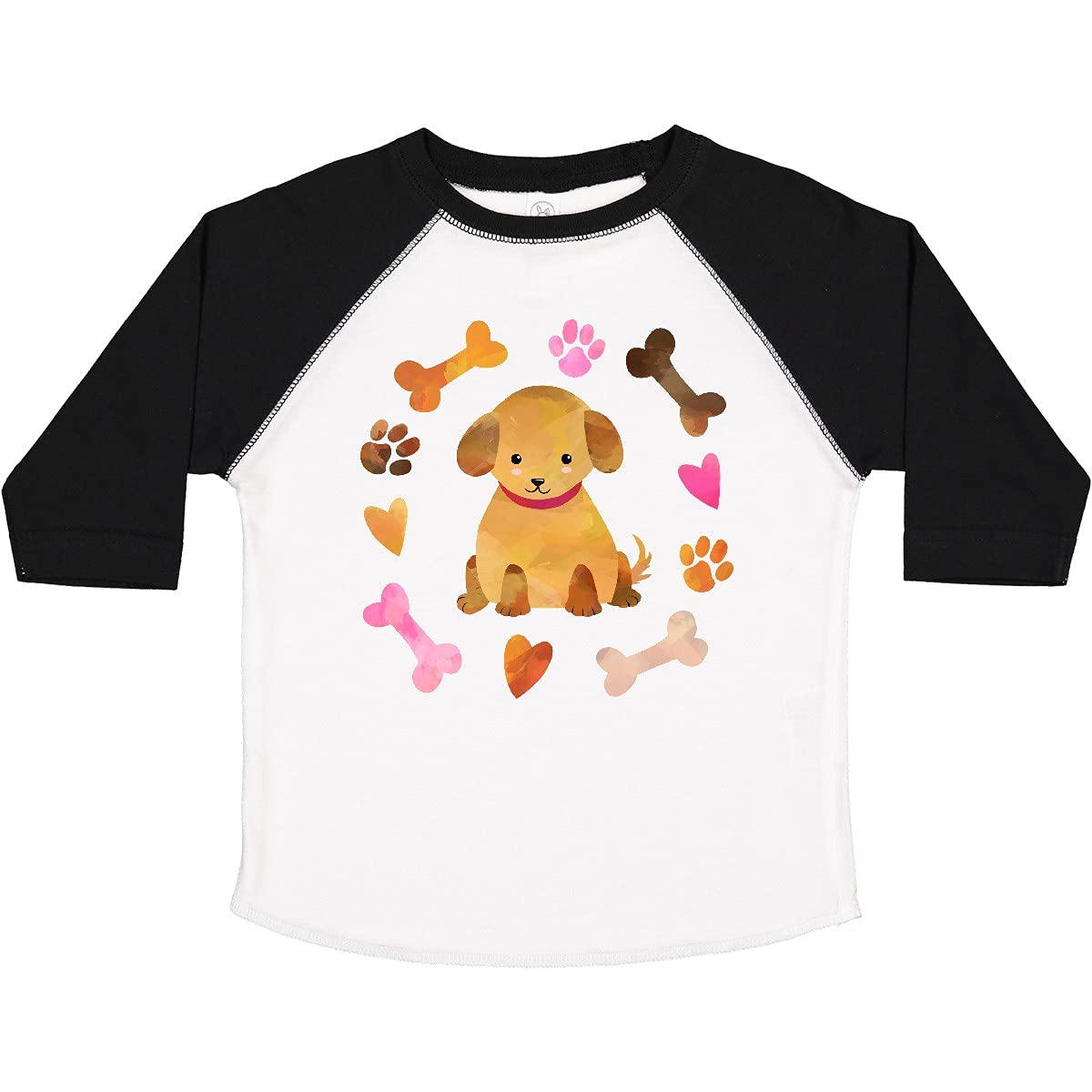 Inktastic Cute Puppy Valentine with Hearts and Bones Toddler T-Shirt - Adorable Dog Lover Outfit for Kids, Valentine's Day Gift, Birthday Party, Family Matching Outfits