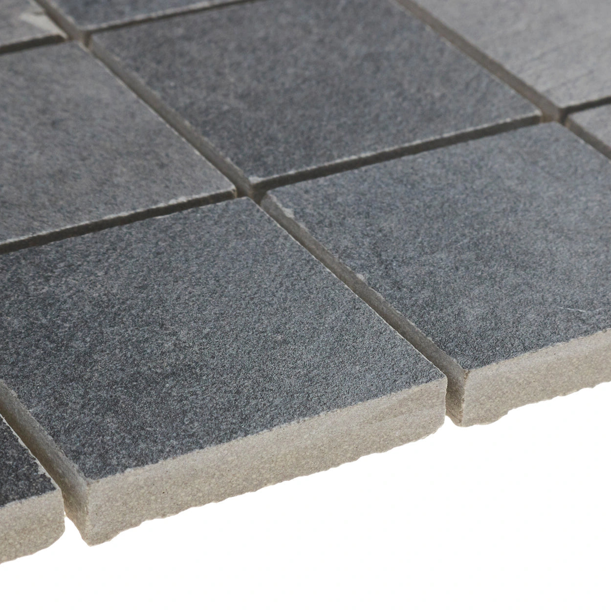 Textured Porcelain Tile 2x2 in Anthracite - Stamped Concrete Look for Floors, Patios & Outdoor Spaces
