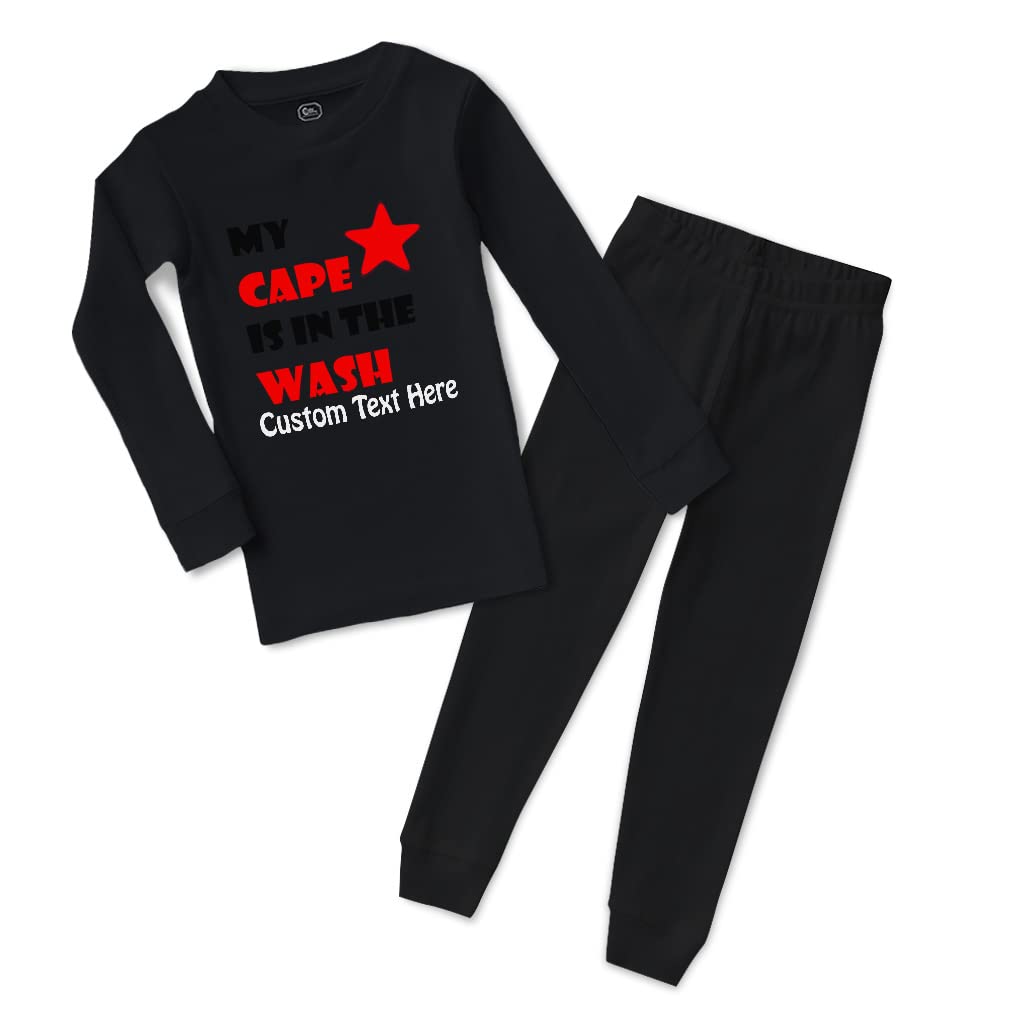Custom Cotton Toddler Pajamas for Boys & Girls - Funny 'My Cape is in The Wash' Design | Snug Fit Sleepwear for Kids | Perfect for Bedtime, Playtime & Family Photos
