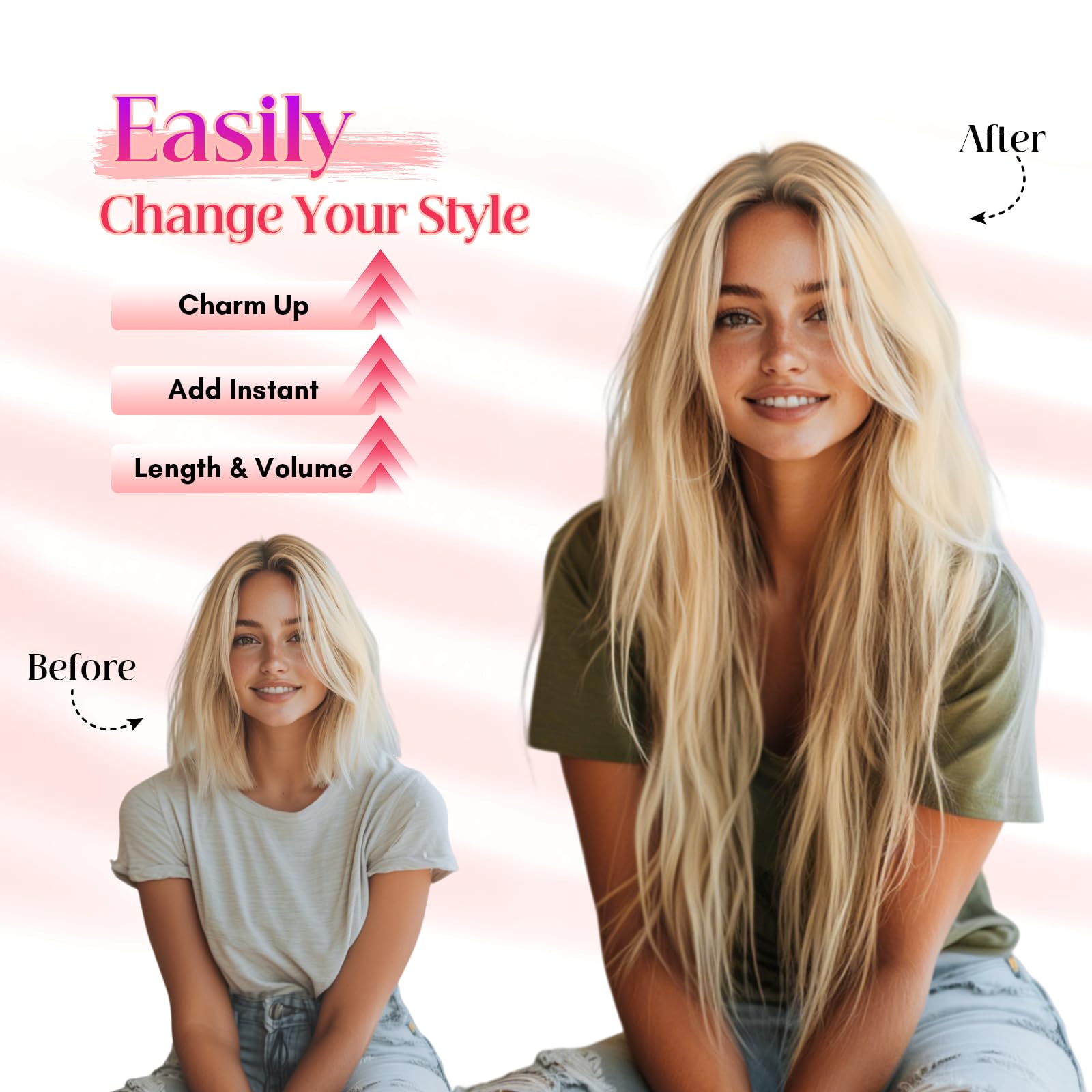 100% Real Human Hair Halo Extensions - 18 Inch #613 Bleach Blonde Remy Hair with Invisible Wire for Women | Seamless, Natural-Looking Hair Extensions for Daily Wear, Special Occasions & Styling
