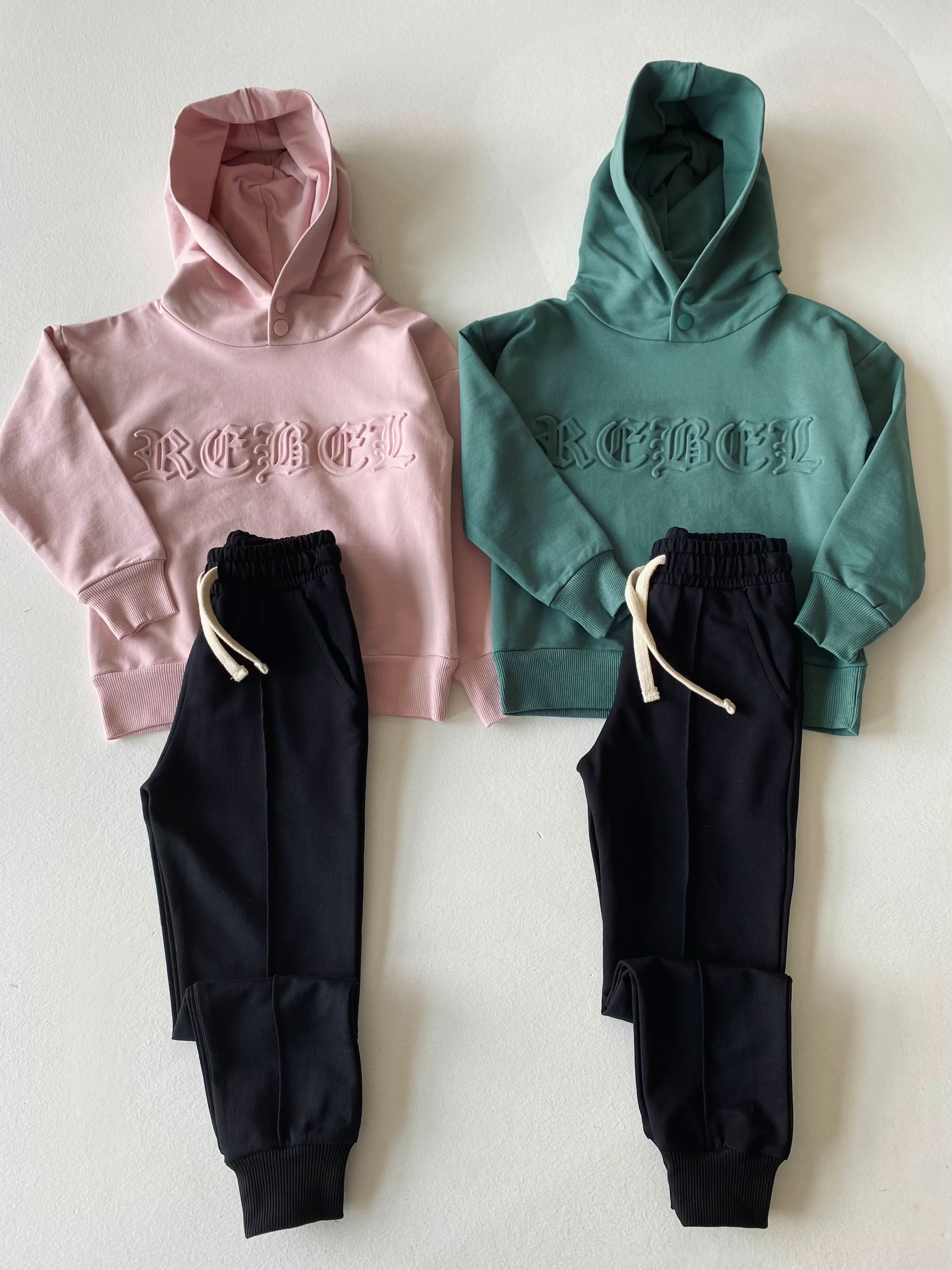 Kids Hooded Tracksuit Set - Soft Cotton Jogger Pants & Pullover Hoodie for Boys & Girls - Perfect for School, Playtime & Outdoor Activities