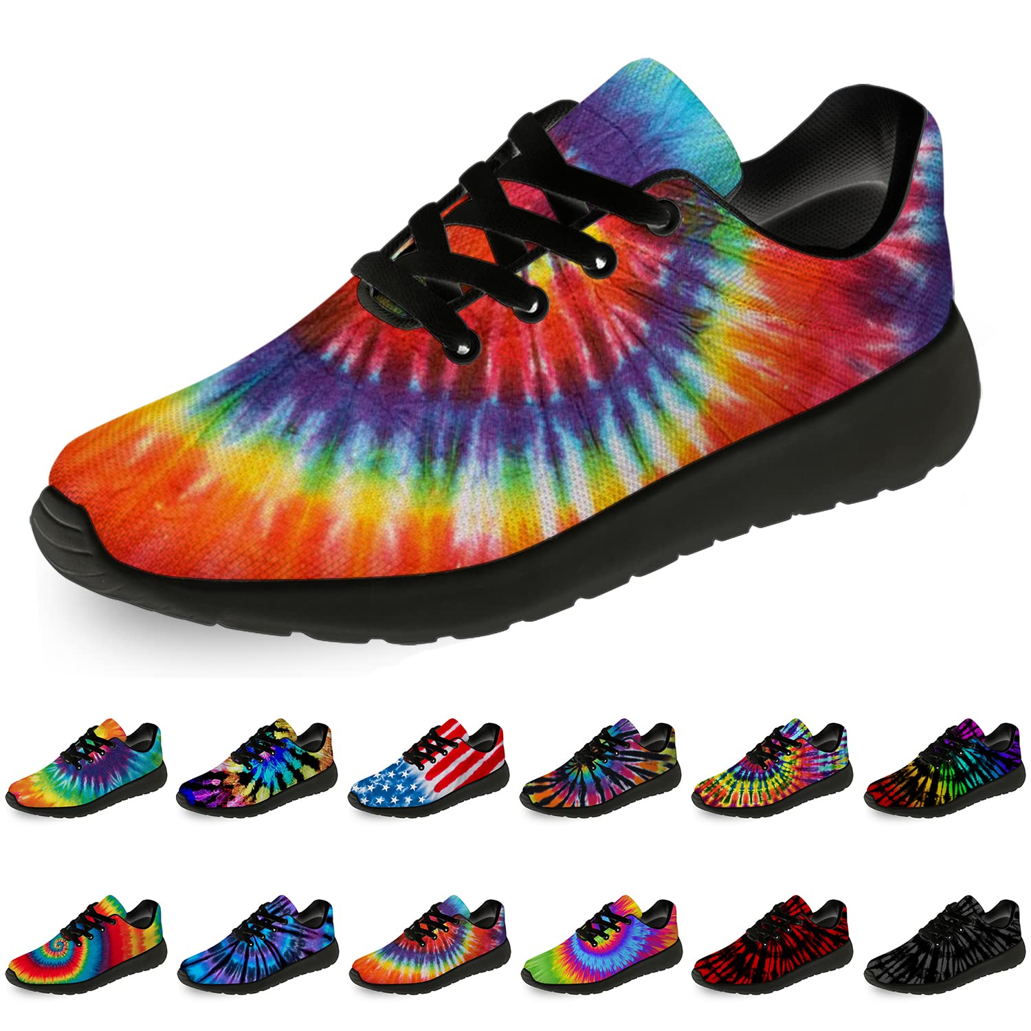 Horethy Tie Dye Running Shoes for Women & Men - Comfortable Walking Tennis Sneakers for Jogging, Sports & Casual Wear - Perfect Gift for Athletes & Fitness Lovers (Ideal for Gym, Outdoor Activities & Daily Use)