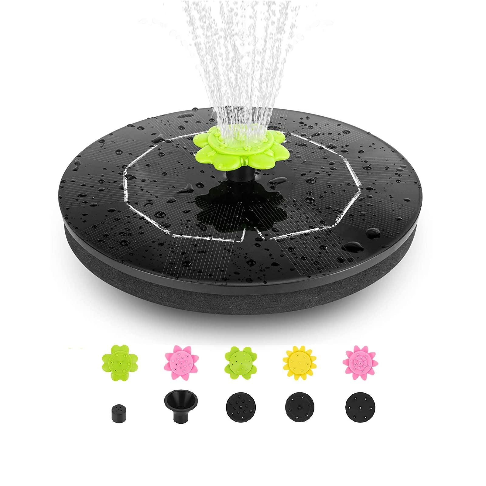 Qualife 3W Solar Fountain Pump for Bird Bath - Outdoor Floating Solar Powered Water Fountain for Birdbath, Pond, Pool & Garden - Black (QL-WF04) - Perfect for Attracting Birds & Enhancing Outdoor Decor