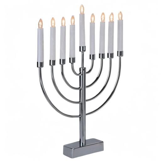Elegant Chrome Plated Menorah for Hanukkah - Perfect Jewish Holiday Gift for Home & Synagogue Decor
