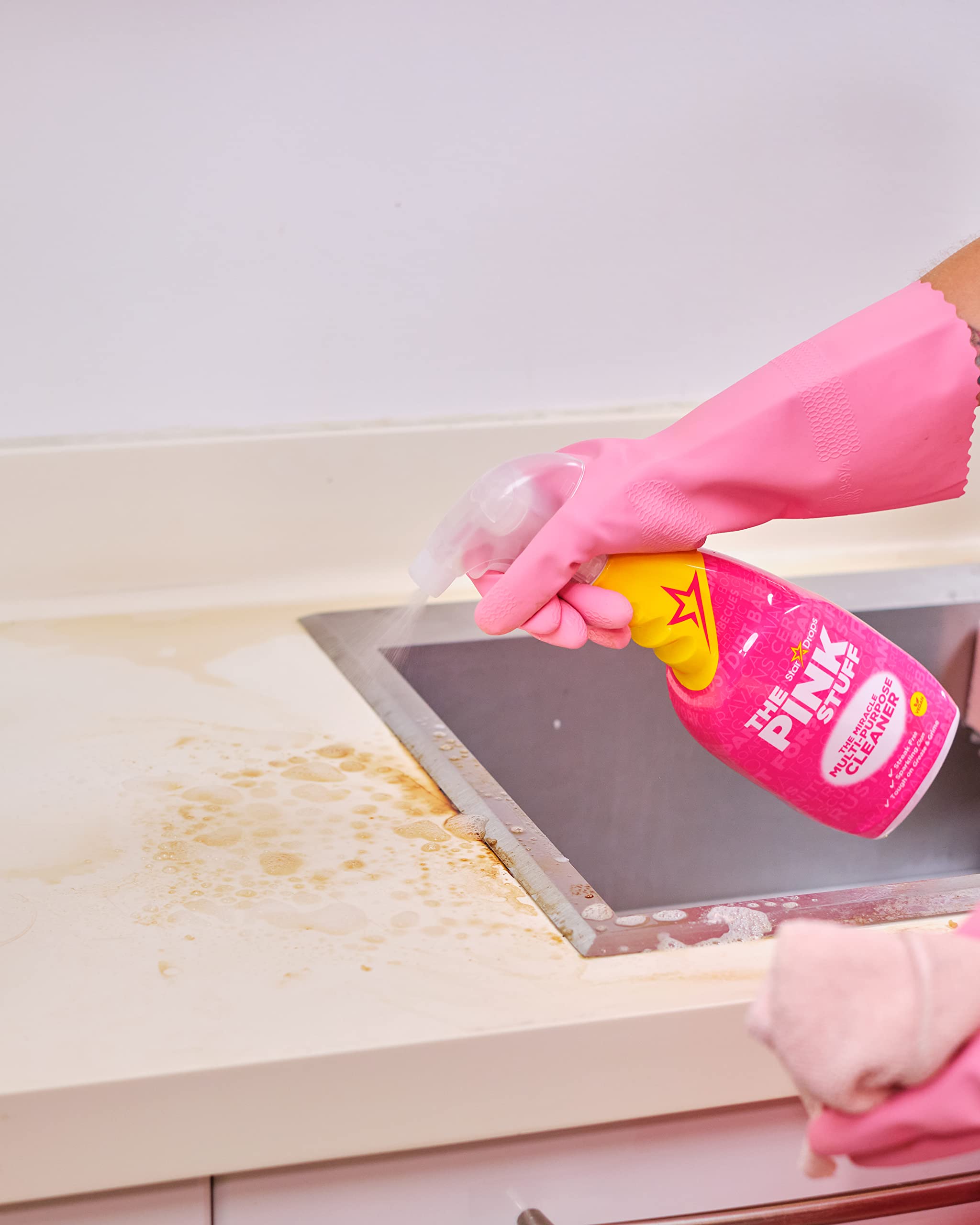 Stardrops The Pink Stuff Miracle Multi-Purpose Cleaning Spray 750ml (3-Pack) - All-Purpose Cleaner for Kitchen, Bathroom, Stainless Steel & More - Powerful Degreaser & Stain Remover for Tough Cleaning Jobs