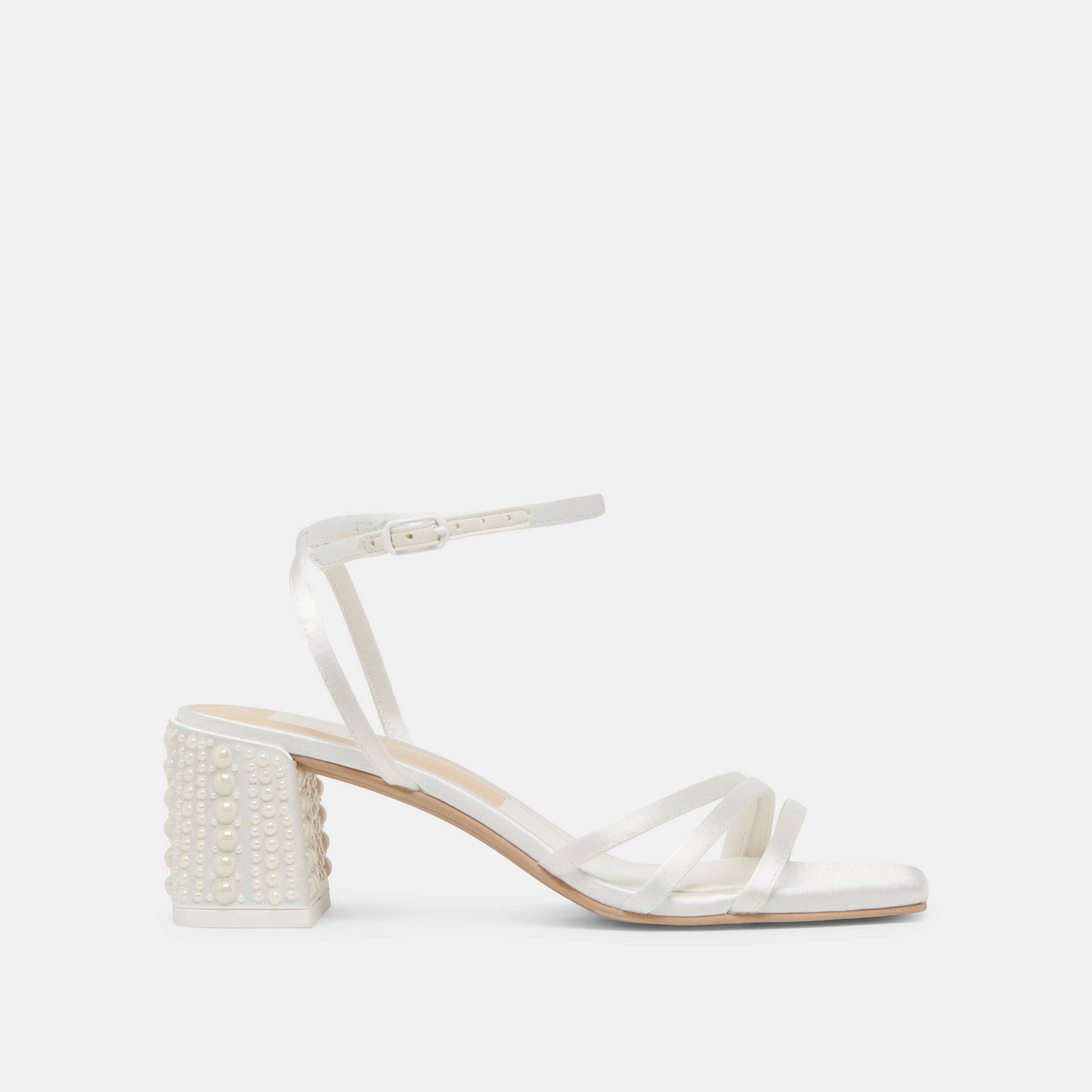 YSABEL PEARL HEELS - True White Satin Women's Wedding Shoes for Bride, Prom, Evening Party & Special Occasions