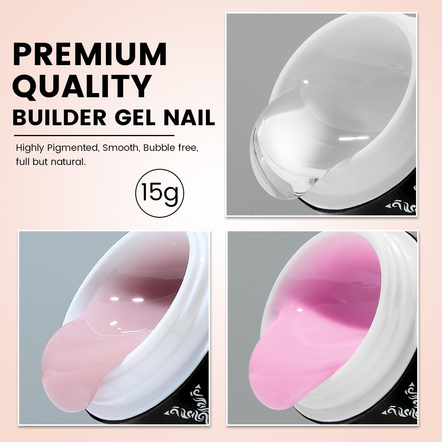 YOKEFELLOW Builder Gel Nail Kit - 3 Colors (White, Pink) Poly Gel with UV Lamp, Complete DIY Nail Extension Starter Kit for Salon-Quality Manicures at Home, Perfect for Nail Art & Acrylic Nail Designs