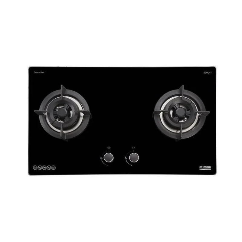 Europace ECH3121S 90cm Deluxe Slim Curve Range Hood with EBH 6281S 2-Burner 80cm Slim Glass Cooktop - Modern Kitchen Ventilation for Home Cooking