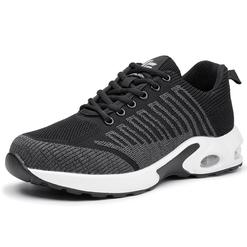**Men's Steel Toe Work Shoes - Breathable Safety Sneakers with Indestructible Air Cushion for Construction & Industrial Use - Durable & Comfortable for Long Shifts**