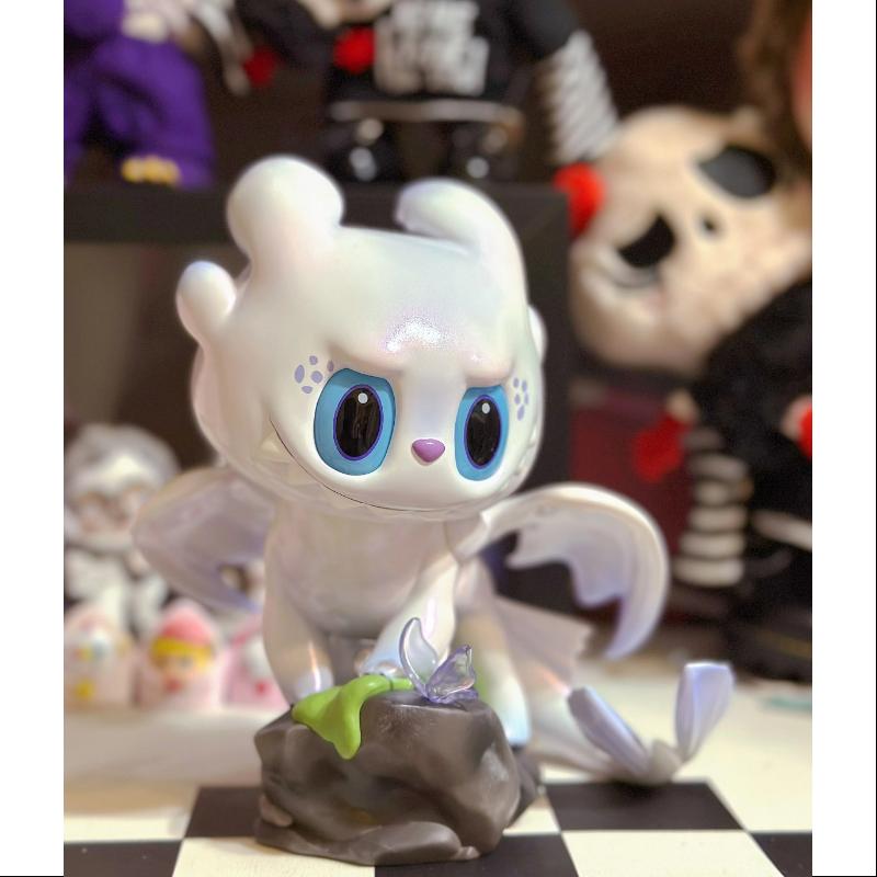 Labubu The Monsters How to Train Your Dragon Rare White Collectible Figurine - Limited Edition for Display, Gift & Movie Fans Collection