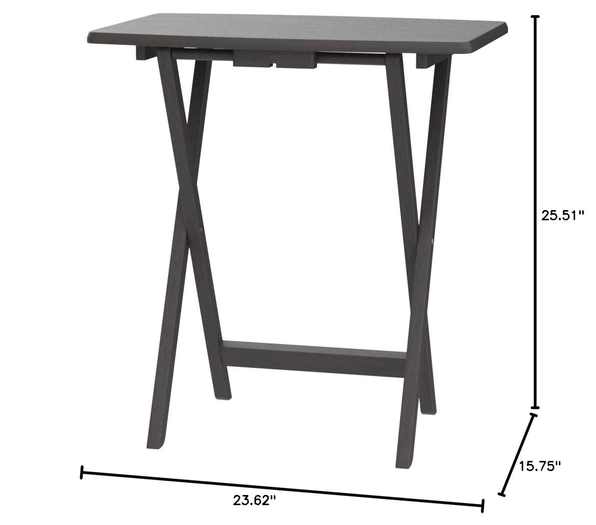 5-Piece Oyster Gray Modern Oversized Snack Table Set - 25.5 Inch Square Coffee Table for Living Room, Patio & Small Space Decor