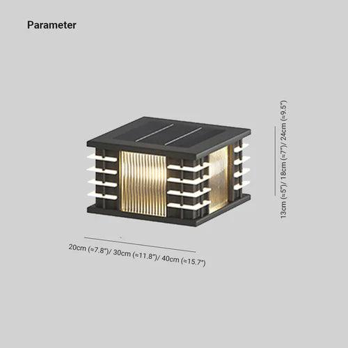 Square Black Solar Outdoor Pillar Lights - Waterproof Garden Pathway Lighting for Driveway, Walkway, Patio, Yard, and Landscape Decoration