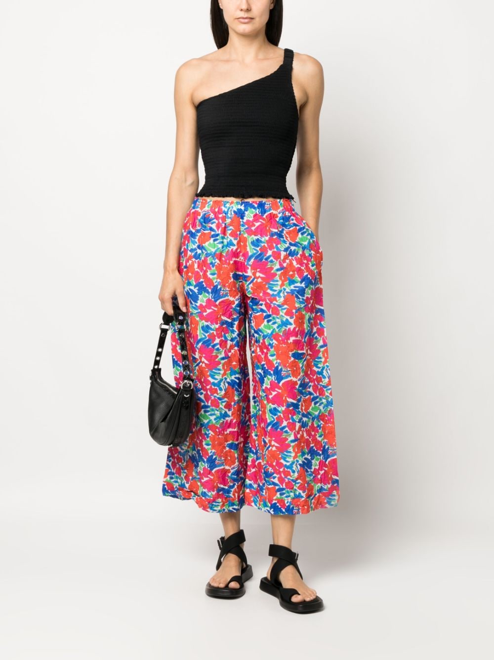 Daniela Gregis Women's White Trousers - High Waist Wide Leg Pants for Work, Office & Casual Wear