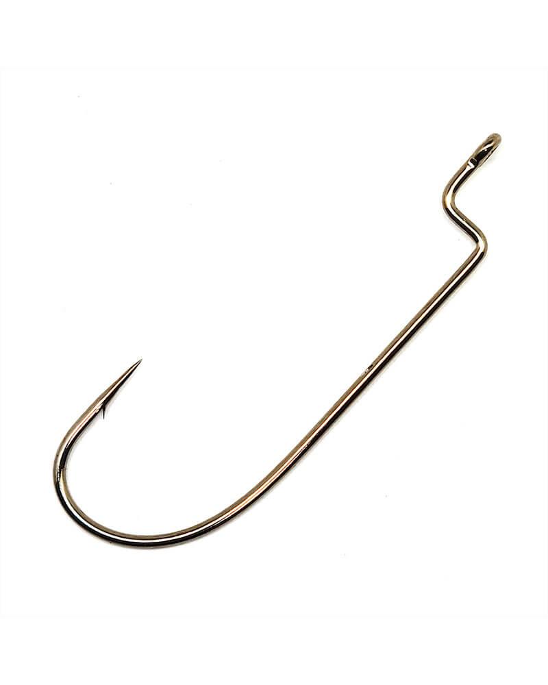 Gamakatsu Worm Offset Shank O'Shaughnessy Bend Fishing Hooks - NS Black | Premium Saltwater & Freshwater Bait Hooks for Bass, Trout, and Walleye Fishing