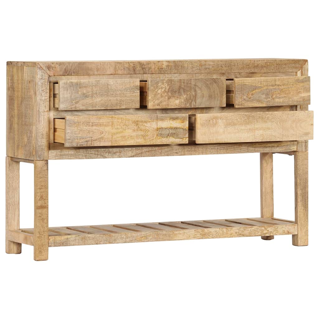 Solid Mango Wood Console Table with Drawer, 47.2