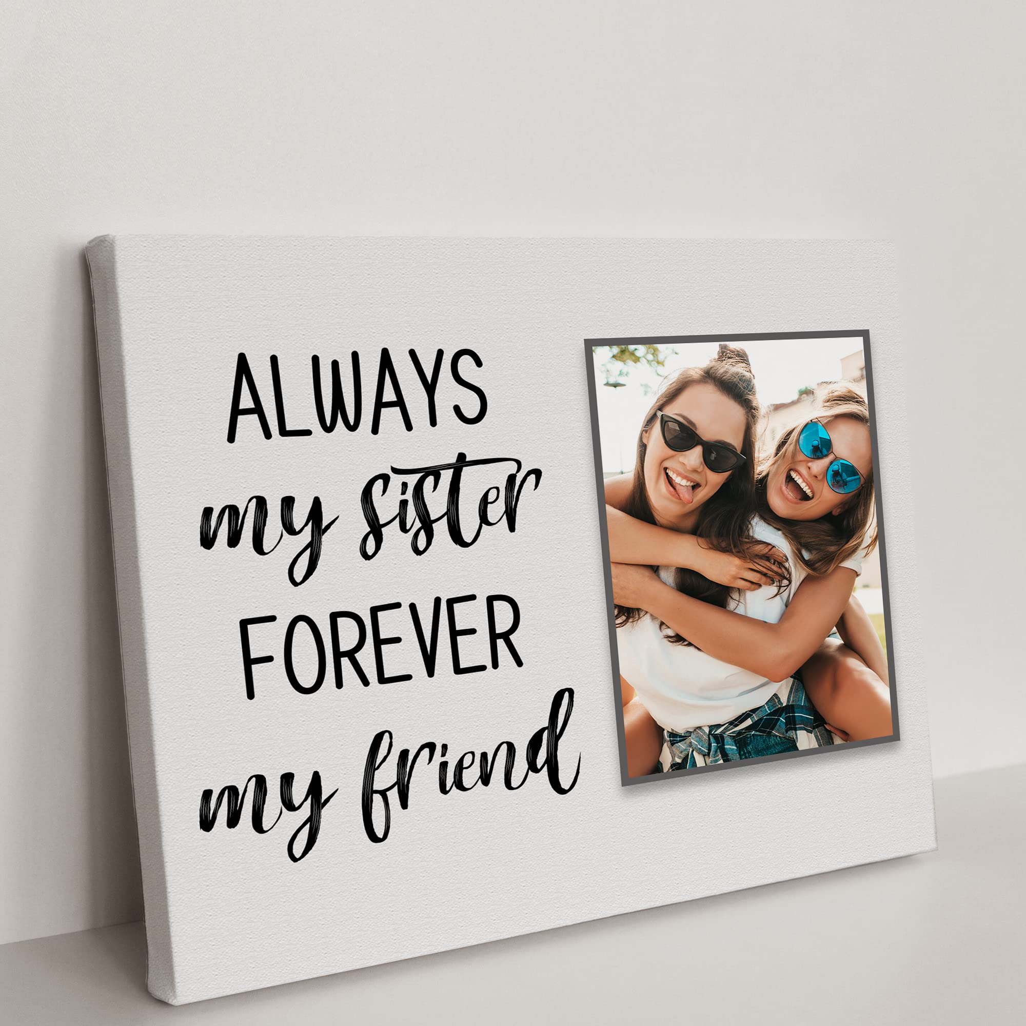 Personalized Sister Gift Picture Canvas Print - Unique Birthday, Mother's Day, Valentine's & Christmas Gifts for Women - Custom Friendship Wall Art for Soul Sisters - Perfect for Home Decor, Bedroom & Office Wall Display