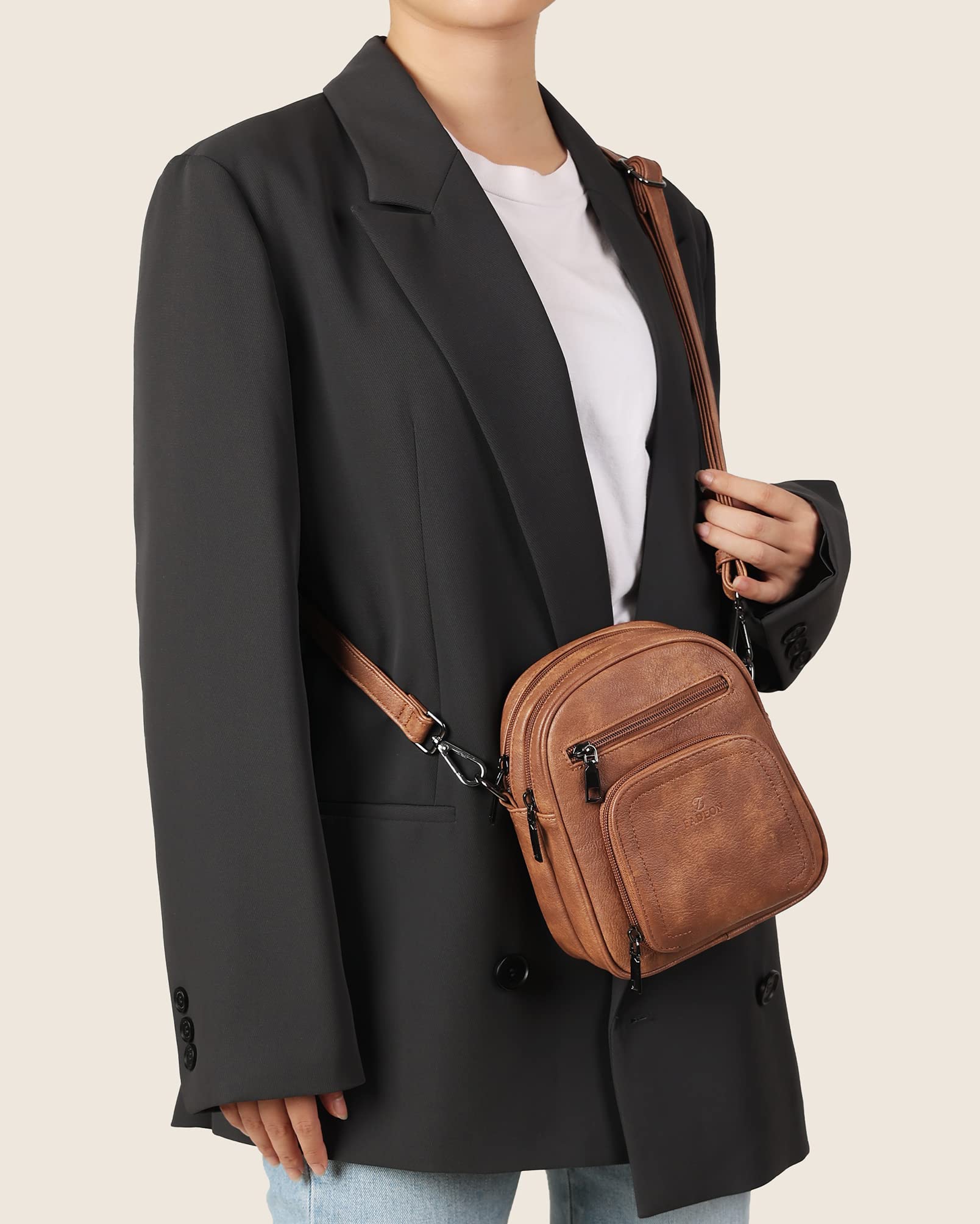 FADEON Mini Crossbody Bag for Women - Small Shoulder Purse with Card Slot, Stylish & Lightweight Designer Handbag for Daily Use, Travel, Shopping, and Outings