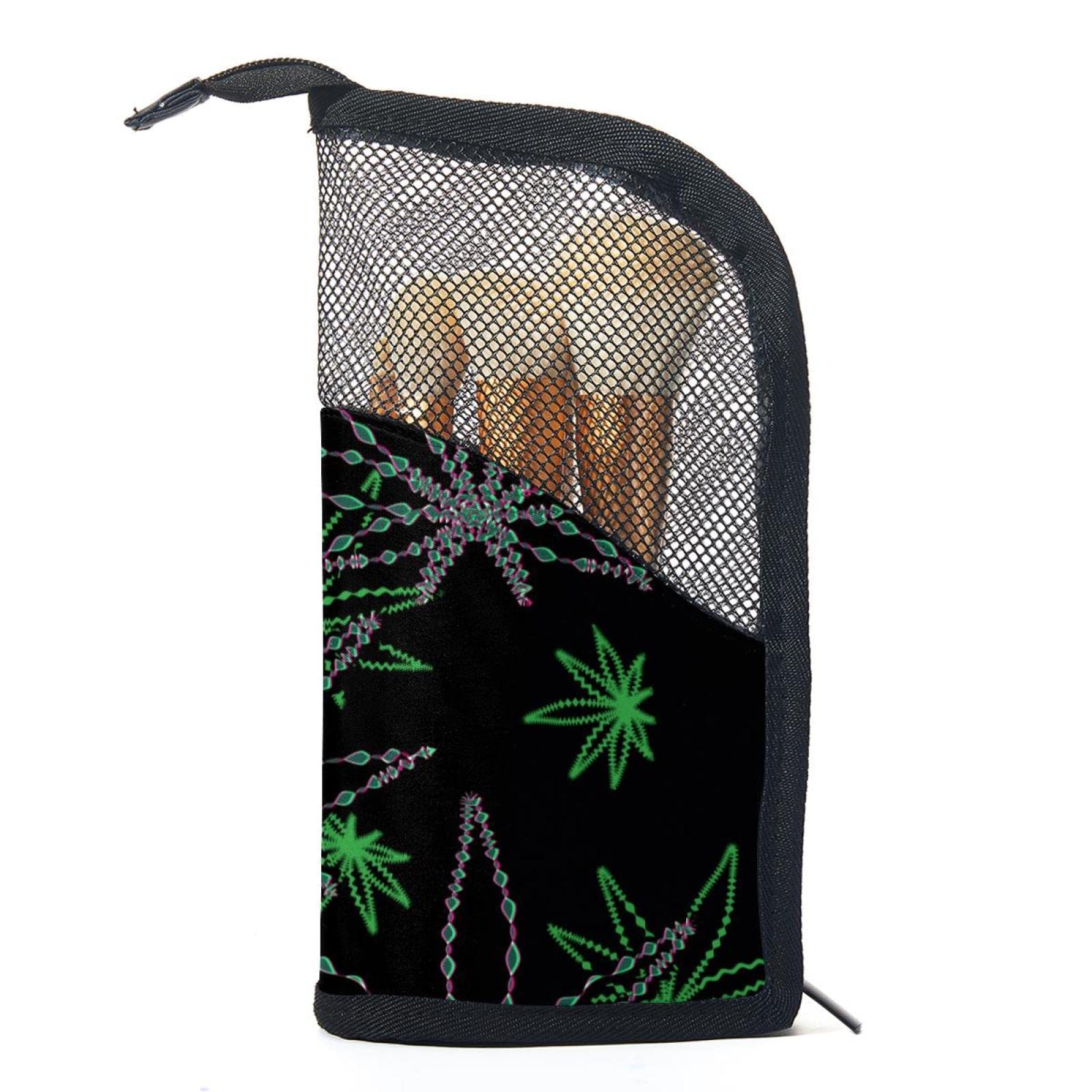 12-Piece Makeup Brush Organizer Bag with Colored Fantasy Leaves Design - Portable Travel Makeup Brush Holder Case for Professional Artists & Beginners (Perfect for Travel, Home Use & Salon Organization)