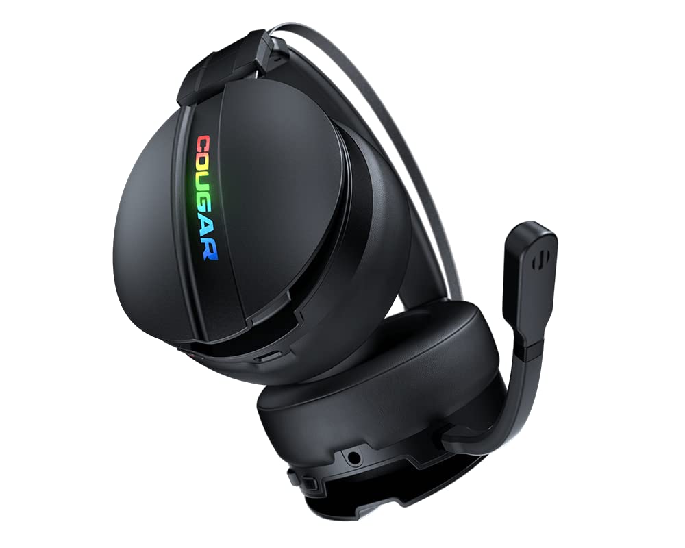 COUGAR OMNES Essential Wireless Gaming Headset - Stereo Boost & Virtual Surround Sound - 9.7mm Noise-Canceling Mic - RGB Lighting for PC, PS5, Xbox - Perfect for FPS, Streaming & Esports