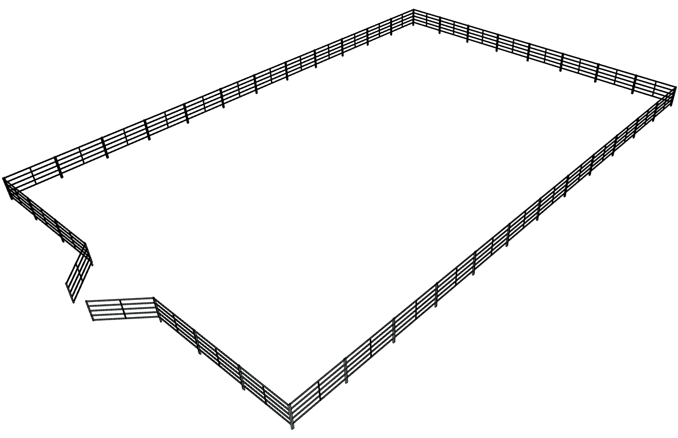 80ft x 120ft Galvanized Steel 5-Rail Horse Riding Arena - Perfect for Equestrian Training, Show Jumping & Outdoor Riding Facilities