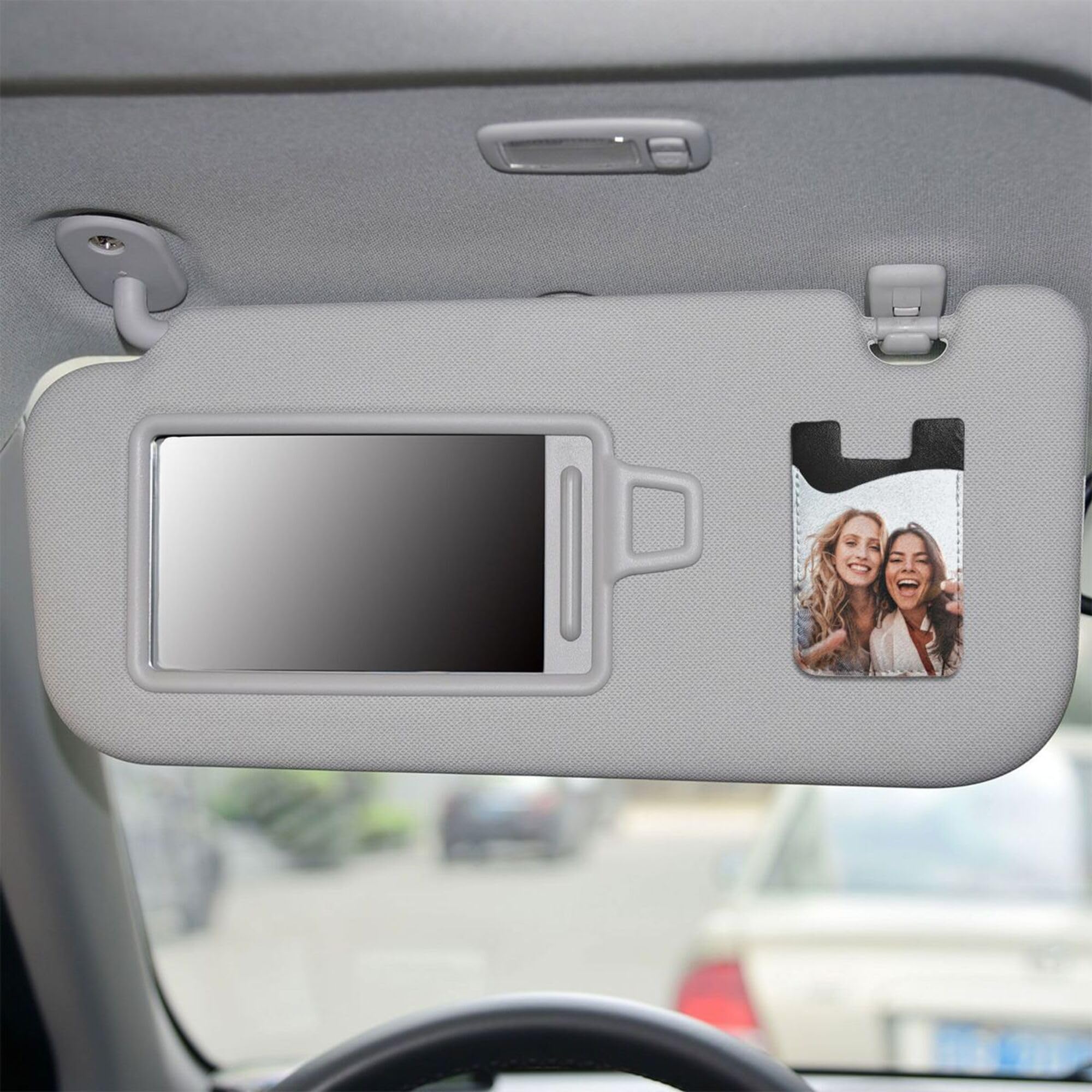 Custom Personalized Stick-On Phone Card Holder - Credit Card & ID Wallet for Back of Phone - Add Your Photo/Logo/Text (Black) - Perfect for Hands-Free Shopping, Travel & Everyday Convenience