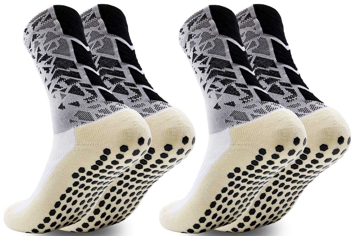 Anti-Slip Ankle Socks 2/4/8 Pairs - Non-Slip Football Grip Socks for Sports & Running - Breathable Athletic Socks for Men & Women - Perfect for Soccer, Gym Workouts & Daily Wear