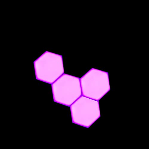 BINGFANG-W Modern Nordic Fan Lamp - LED Hexagon Night Light with Magnetic Modular Design, Touch Sensitive Color Changing for Bedroom, Living Room, Nursery - DIY Honeycomb Wall Decor Lighting