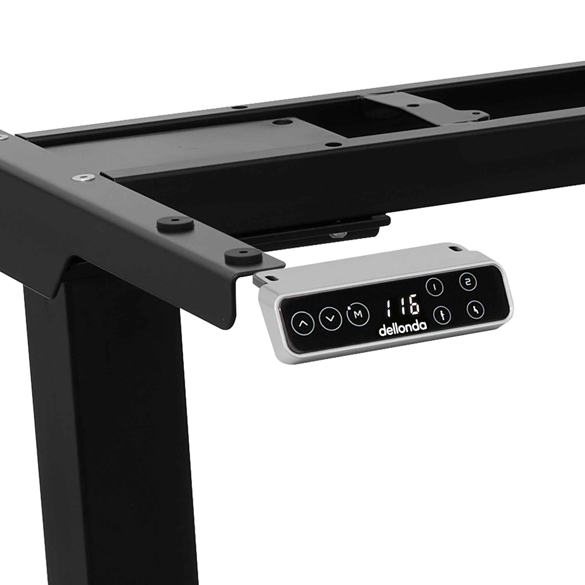 Dual Motor Adjustable Standing Desk Frame - Heavy Duty 220lbs Weight Capacity, Digital Memory Controller, Black (DH16) for Home Office & Gaming Setup