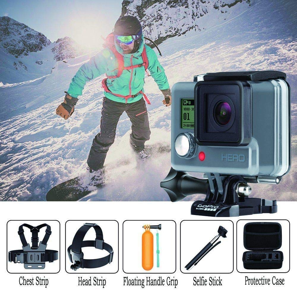 Navitech 18-in-1 Action Camera Accessories Kit with Durable EVA Case - Compatible with ThiEYE i60 4K Camera | Perfect for Outdoor Sports, Travel & Adventure Recording