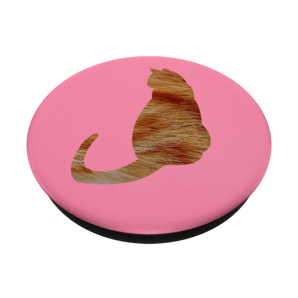 Adorable Ginger Orange Cat Phone Stand - Cute Pink Kitty Holder for iPhone, Samsung & Smartphones - Perfect Desk Decor & Gift for Cat Lovers