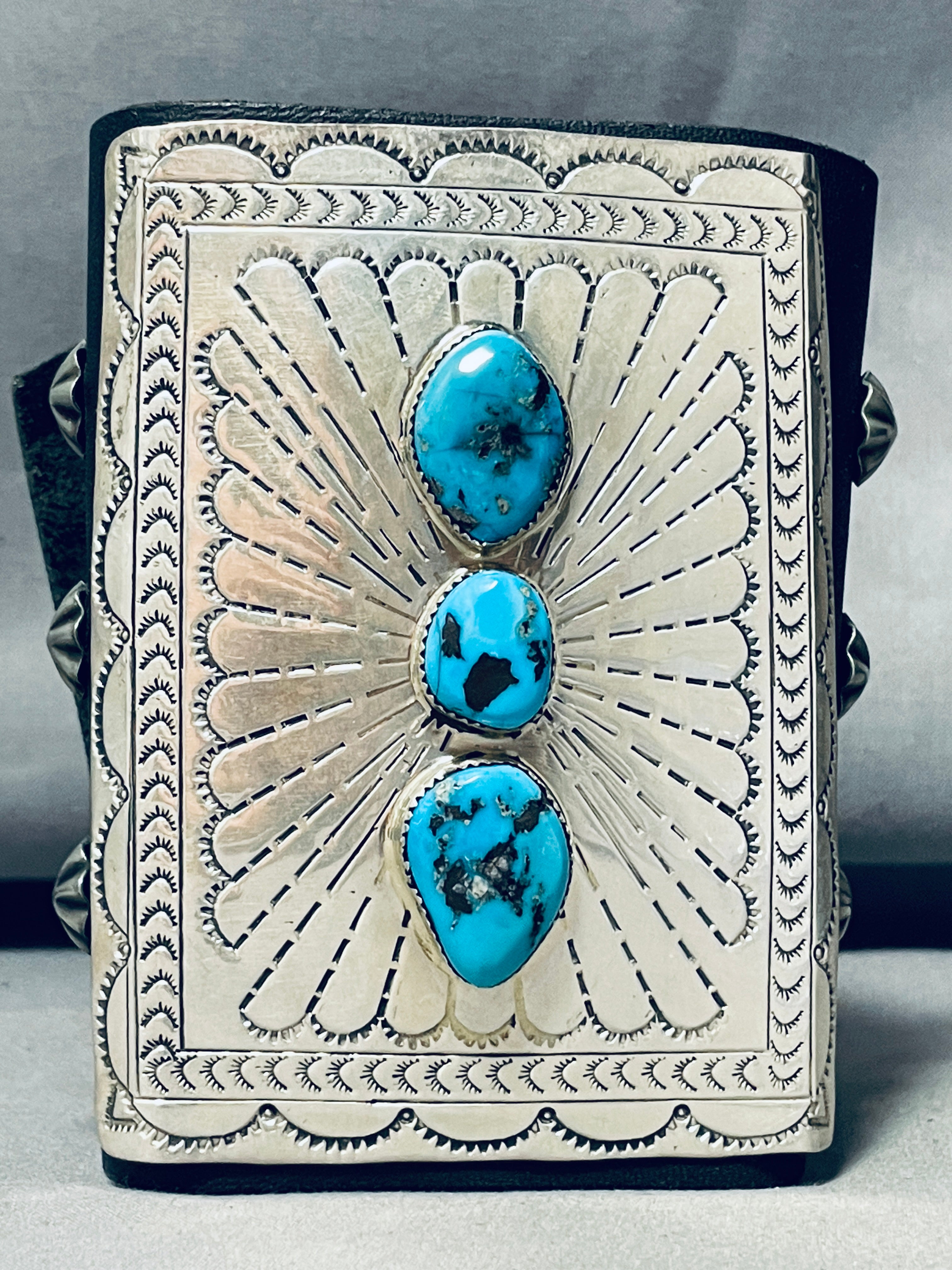 Vintage Navajo Sterling Silver Turquoise Ketoh Bracelet - 115g Handmade Native American Jewelry for Women, Boho Fashion & Spiritual Healing Accessories