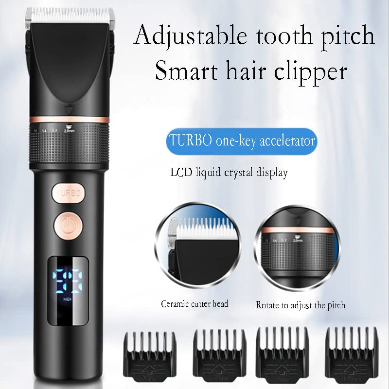 Professional Hair Clipper Trimmer for Men - Rechargeable Electric Hair Cutting Machine with Adjustable Blades | Perfect for Barber Shops, Home Grooming & DIY Haircuts