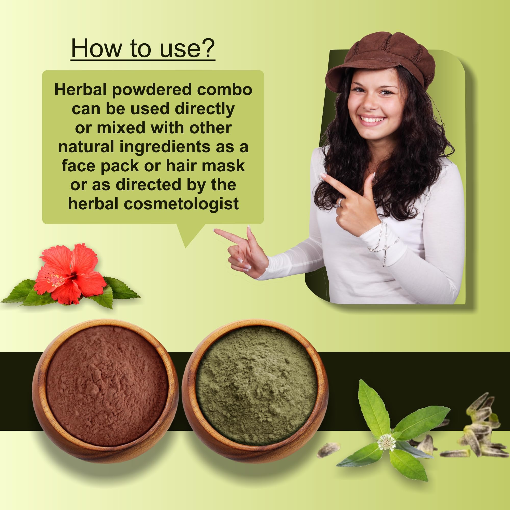 Bhringraj & Hibiscus Hair Growth Powder – 200g Ayurvedic Herbal Treatment for Dry, Frizzy Hair | Natural Hair Mask for Volume & Strength | 100g Each | Perfect for DIY Hair Care & Scalp Treatments at Home