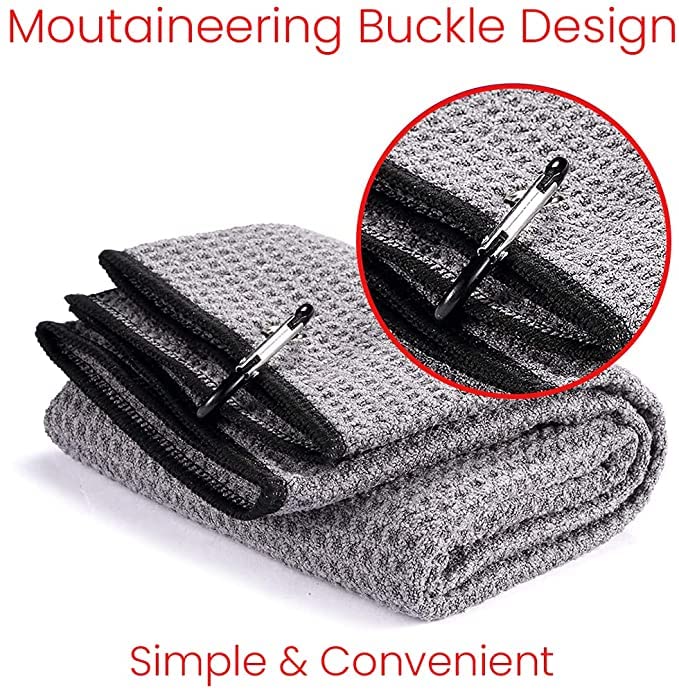 Premium Microfiber Golf Towel Set with Divot Tool & Brush - Durable Golf Accessories for Men & Women - Black Golf Bag Towel & Rag - Perfect for Cleaning Clubs, Balls & Gear During Play - Bulk Golf Gift Kit