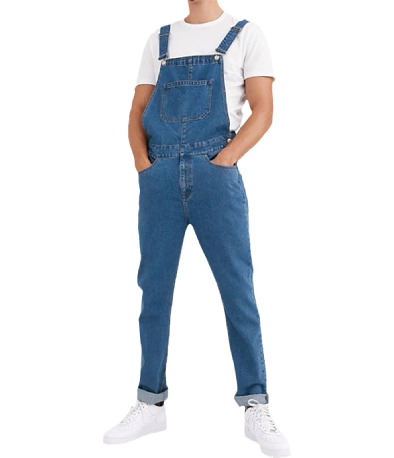 Men's Slim Fit Stretch Denim Overalls - Comfortable & Stylish Dungarees for Work, Casual Wear & Outdoor Activities