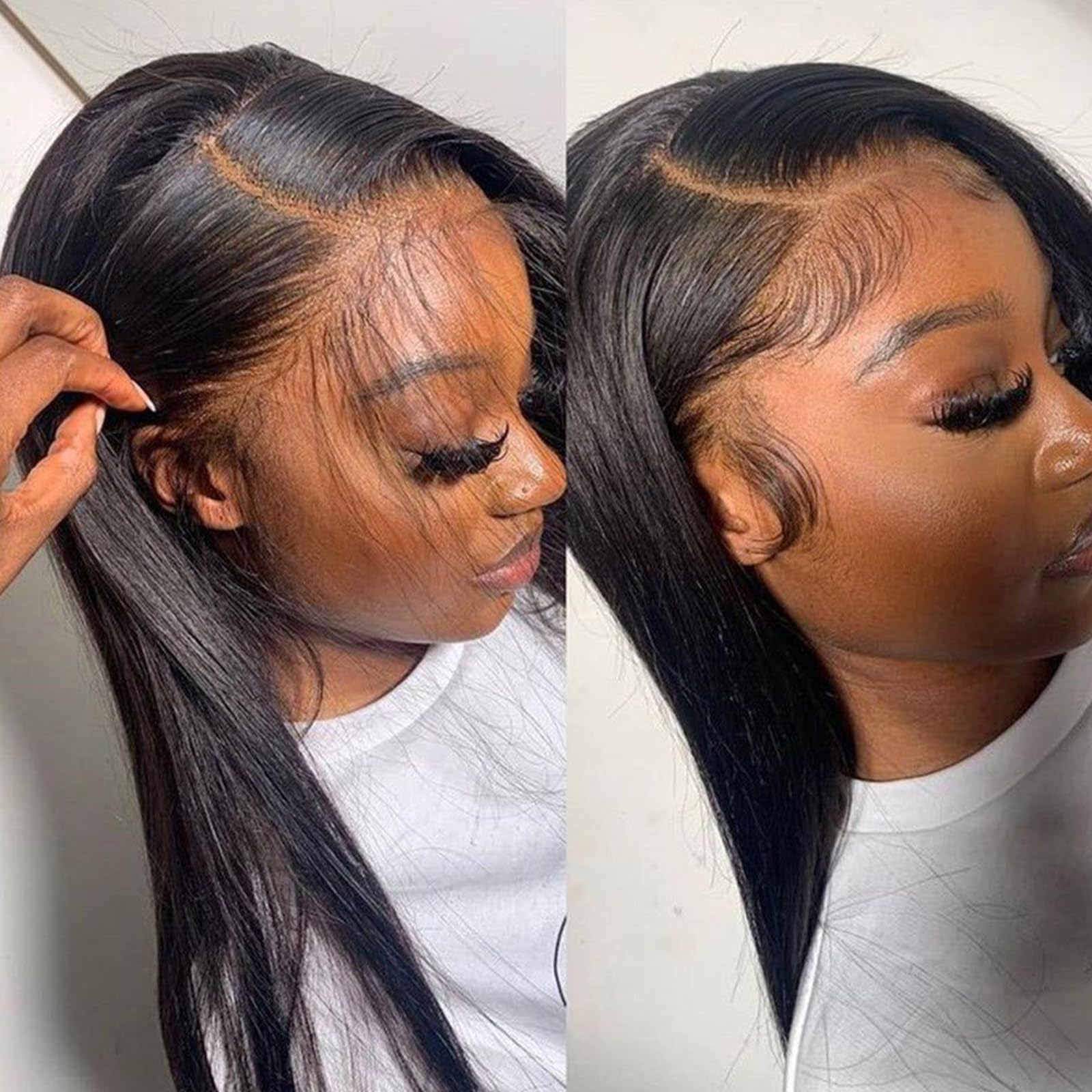 MYSTERY 13x4 Straight Lace Front Wigs Human Hair - 150% Density HD Lace Frontal Wig for Women - Natural Black with Baby Hair (30 Inch) - Perfect for Daily Wear, Cosplay & Special Occasions