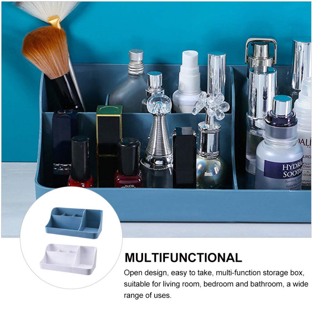 2-Pack Cosmetic Storage Boxes & Desktop Organizers - Multi-Compartment Makeup Organizer Baskets for Vanity, Bathroom & Home Organization - Perfect for Storing Cosmetics, Jewelry & Office Supplies
