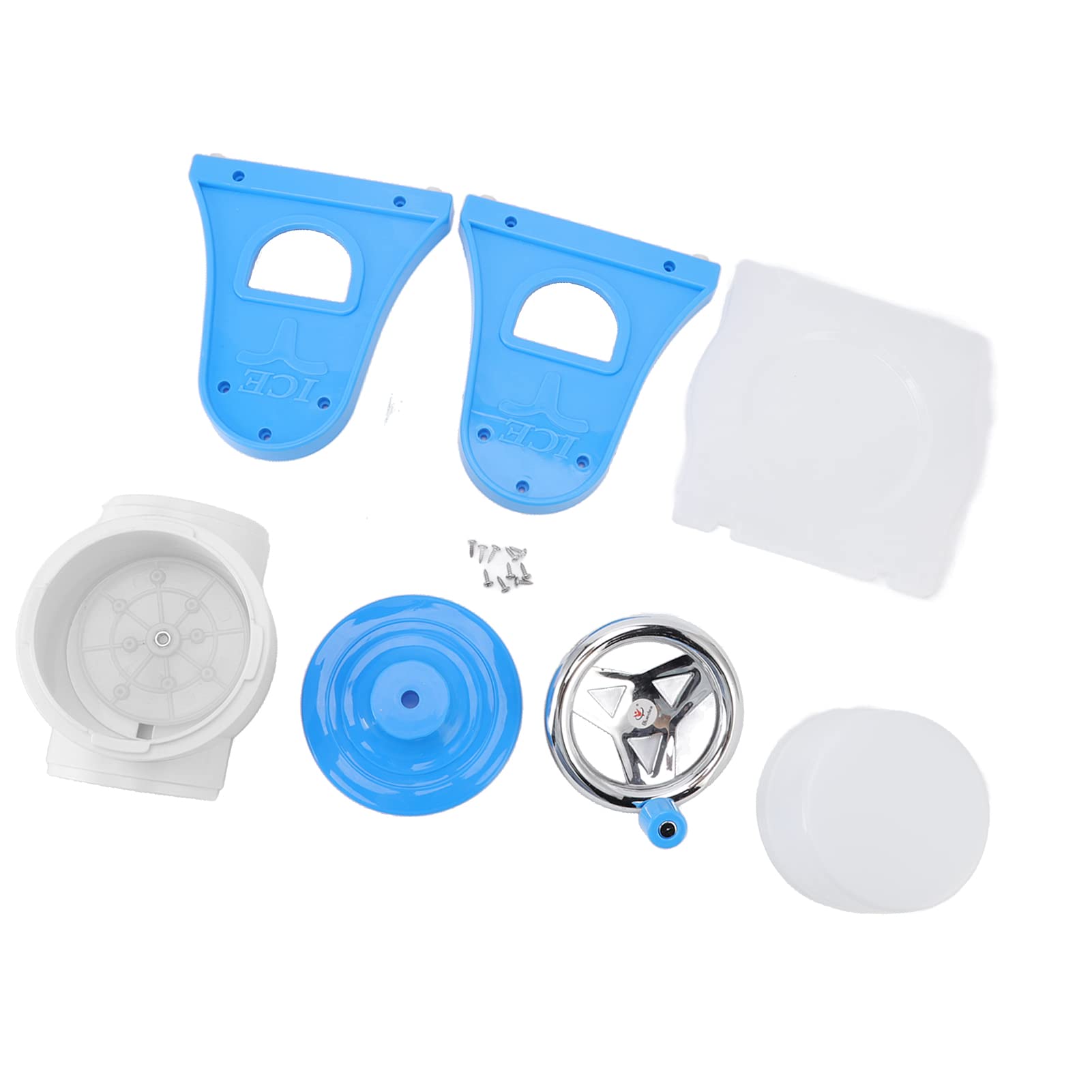 Portable Hand Crank Snow Cone Maker - Mini Ice Shaver & Crusher Machine for Home, Restaurants, Cafes - Perfect for Summer Parties, Kids Treats & Food Stalls (Blue)