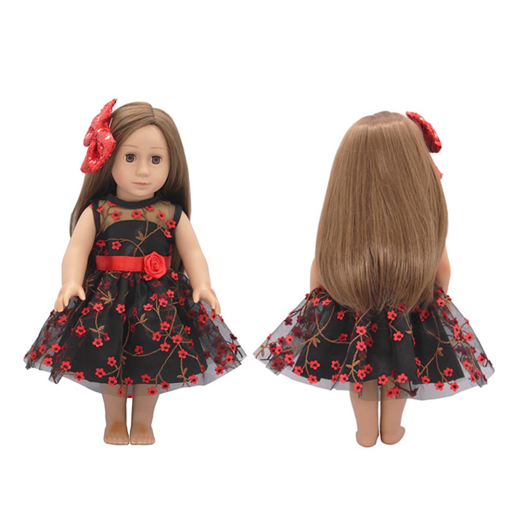 18 Inch Doll Clothes for Girls - Fashionable Doll Dress with Hair Band & Accessories (Black) | Perfect for Playtime, Dress-Up & Collectible Dolls
