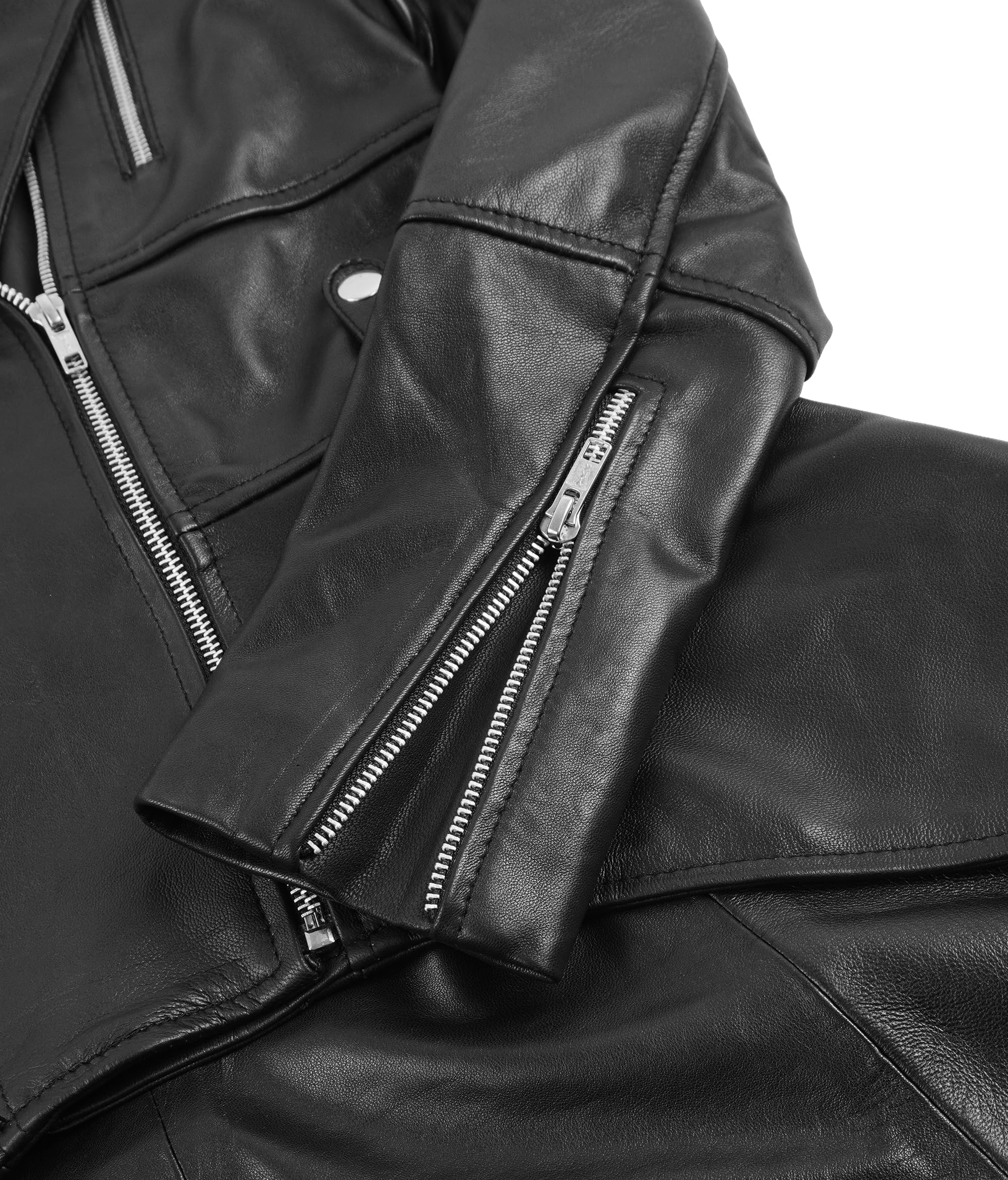 Women's Peplum Leather Jacket - Genuine Leather Motorcycle Jacket for Ladies - Stylish Outerwear for Date Night, Office & Night Out